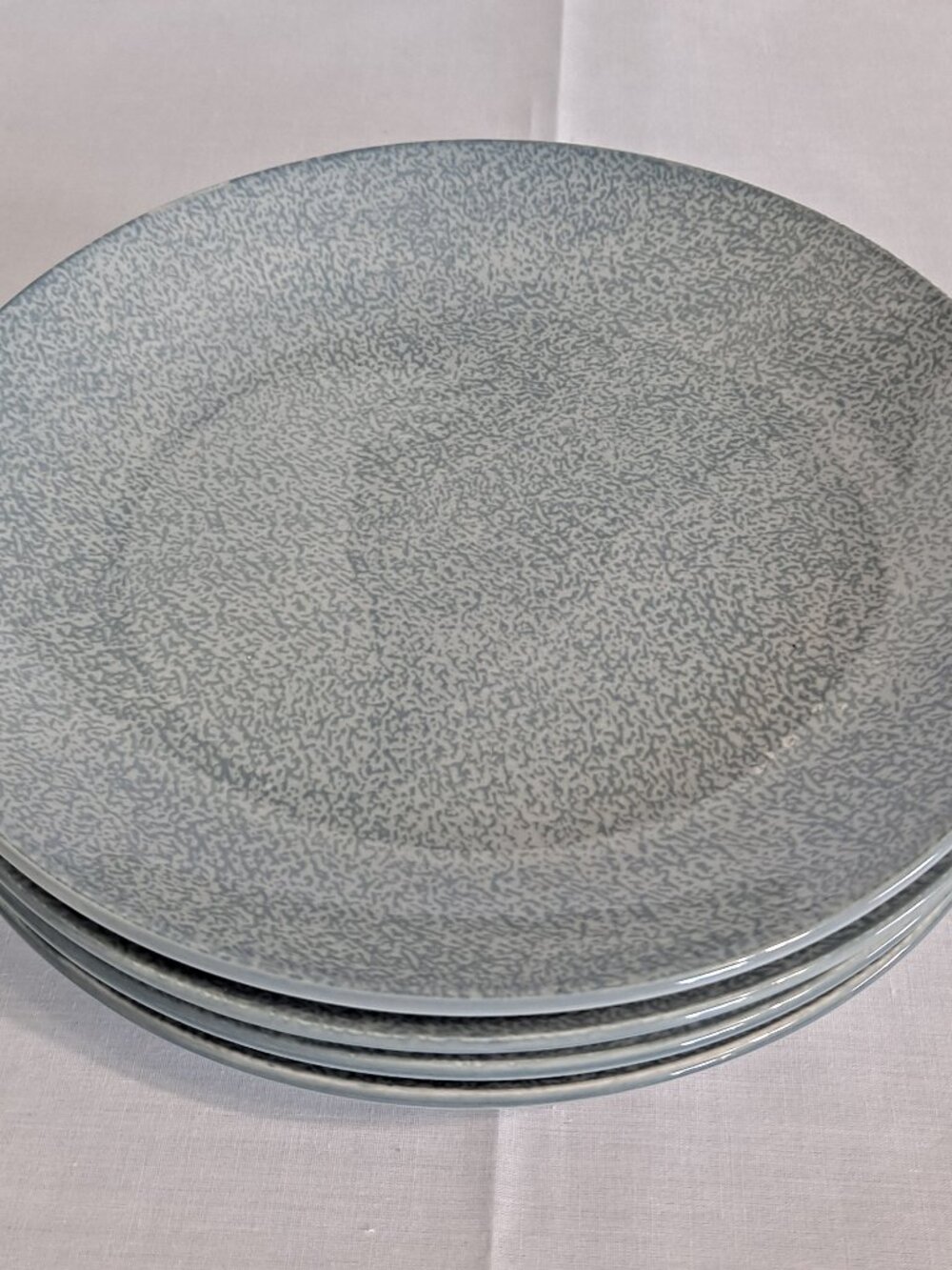 Set 4 Royal Norfolk GRAY SPECKLED 7 3/4" Salad PLATES Spiral Sponge Dessert